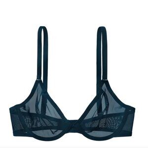 CUUP‎ Bra The Plunge Mesh Bra 38E Dark Blue